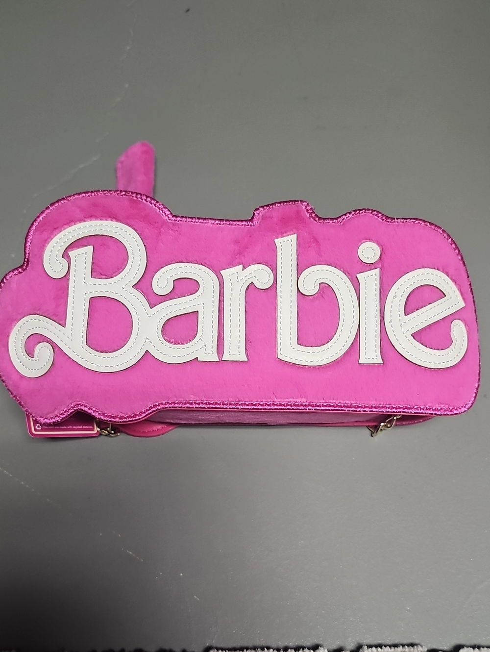 Barbie The Movie NWT Pink Barbie Logo XBody Plush Bag Limited Edition - Picture 9 of 11
